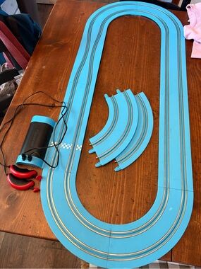 Carrera Mario Light Blue Slot Car Race Track Extra Track with Controllers NO CAR